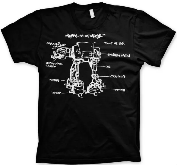 Star Wars At-At Sketch T-Shirt Coton sous Licence Officielle