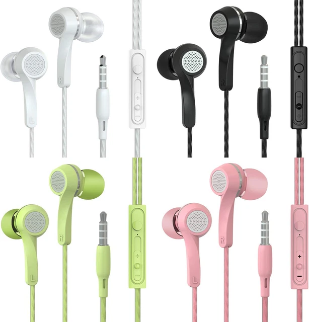 4 Paires D'Écouteurs Intra-Auriculaires Filaires Jack 3.5Mm Micro & Contrôle Son