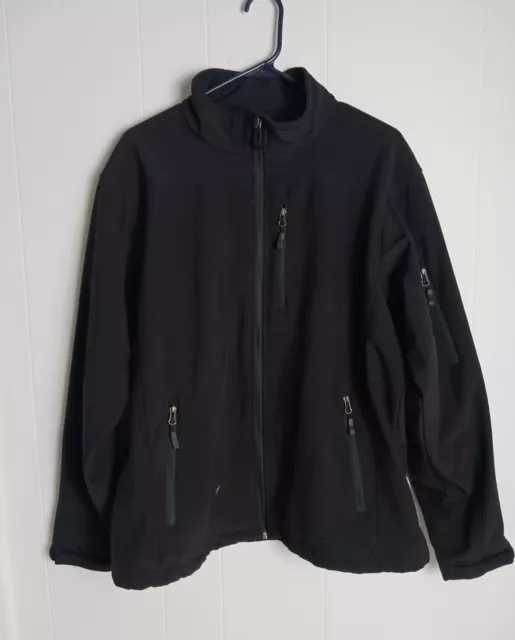 Free Country Jacket Coat Softshell Full Zip Men’s Size L Large Black Heavy