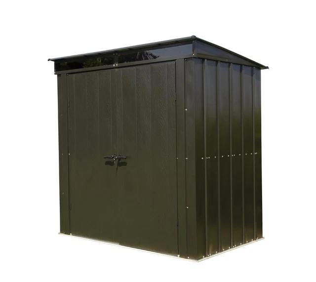 Tidyard Gerätehaus Aus Metall, Braun – 205 X 130 X 183 Cm, Mit Schiebetür & 4 Lüftungsschlitzen | Gartenhaus, Schuppen, Aufbewahrung
