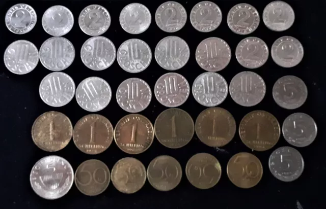 Autriche splendide lot de 37 monnaies schilling groschen AVEC RARES de TTB à SPL