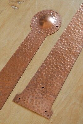 Large Copper Door Plate Arts & Crafts Vintage Door Hardware Bracket 18" Long