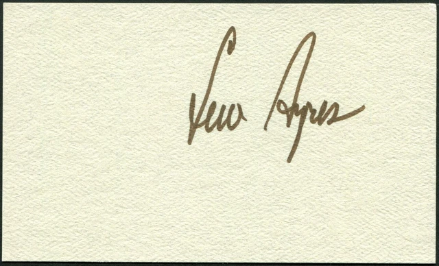 Lew Ayres Signed 3X5 Index Card Actor Dr. Kildare All Quiet On The Western Front