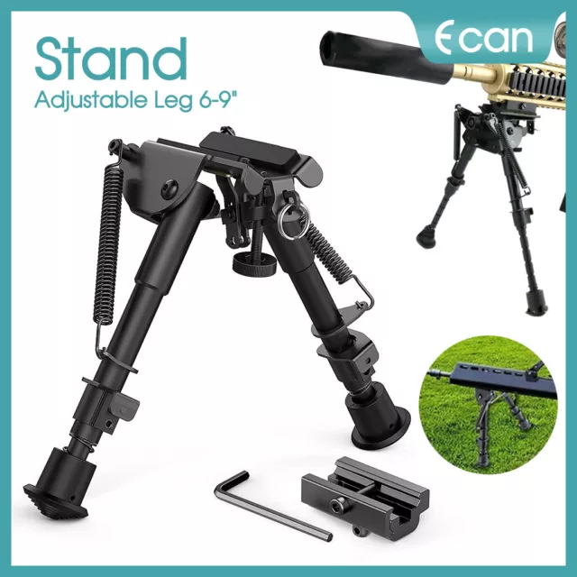 Sniper Hunting Rifle Bipod Sling Shooting Mount Stand Adjustable 6"-9" Height