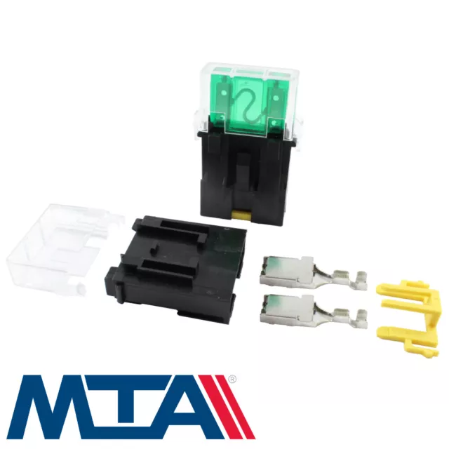 Maxi Blade Fuse Holder - With Cover, Complete with Terminals - MTA Italy
