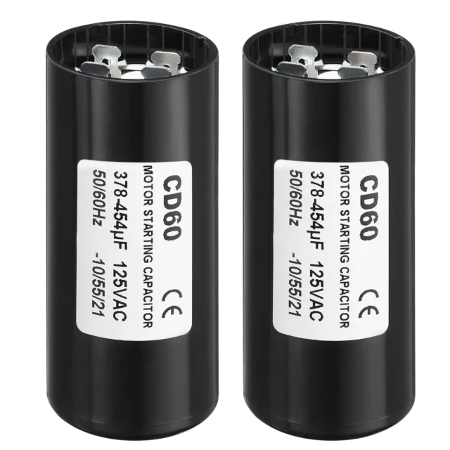 2 Pack Motor Start Capacitor 378-454uF/Mfd 125V 50/60Hz CD60 Run Capacitor