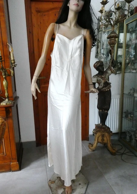 Nuisette Vintage En Coton Blanc Brodé - Initiales M J, Taille Unique