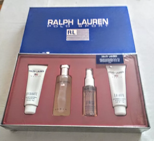 Ralph Lauren WOMAN Polo Sport 4-Piece Gift Set 3.4 fl oz TOILETTE etc NEW in BOX