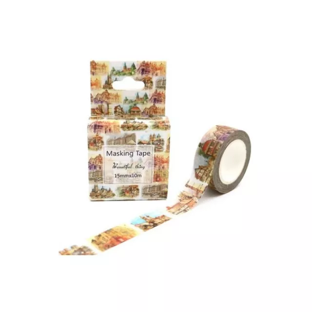 Washi Tape ruban adhésif scrapbooking 1,5 x 9 m MONUMENTS