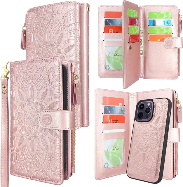 For Iphone 14 Pro Max 6.7 Inch 5G 2022 Wallet Case Detachable Magnetic Cover Zip