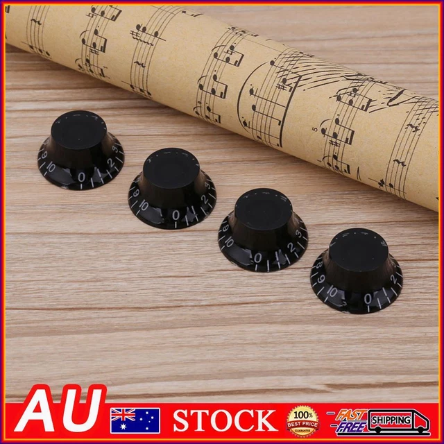 4pcs Transparent Acrylic Electric Guitar Bass Volume Knob Potentiometer Cap