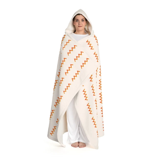 Manta de lana sherpa con capucha JTC Zig Zag
