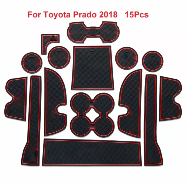 Antidérapant Tapis Porte Tasse Pad Pour Toyota Prado 2018 Rouge Doux Caoutchouc