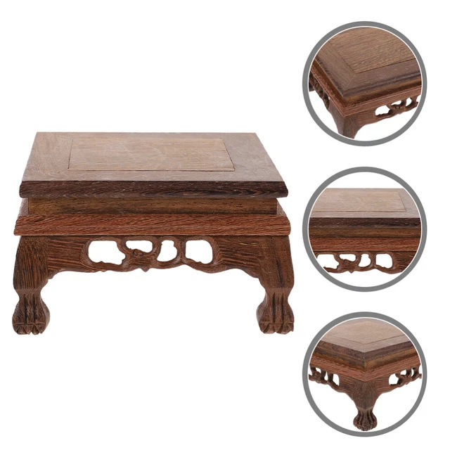 Soporte de ajuste de talla de madera multifuncional planta ornamental pedestal de estatua