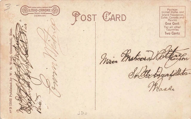 MANSION HOUSE OLD Cars People Antique Greenfield MA c1910 P183 $3.89