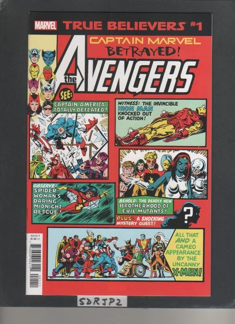 TRUE BELIEVERS CAPTAIN MARVEL NM UNREAD KEY REPRINT AVENGERS ANNUAL 10 1st ROGUE