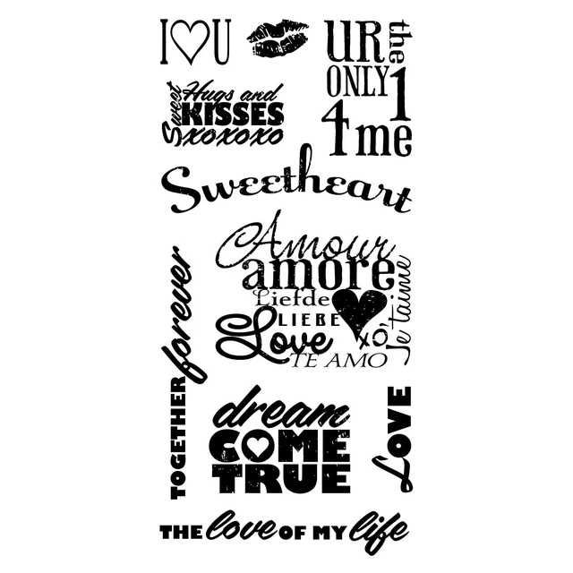 Inkadinkado Words Of Love Unmounted Clear Rubber Stamp Set For Cards And Scrap