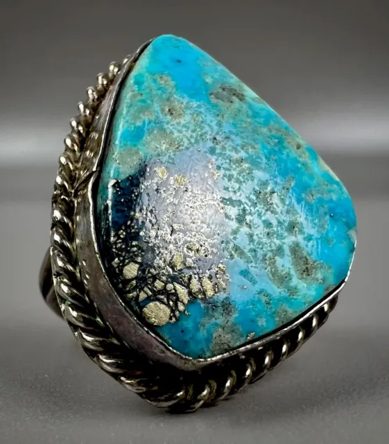 VINTAGE NAVAJO STERLING Silver Morneci Turquoise Ring Old Pawn ...