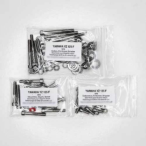 YAMAHA YZ 125 F 1979 Kit vis BTR inox moteur complet YZ125 YZ125F