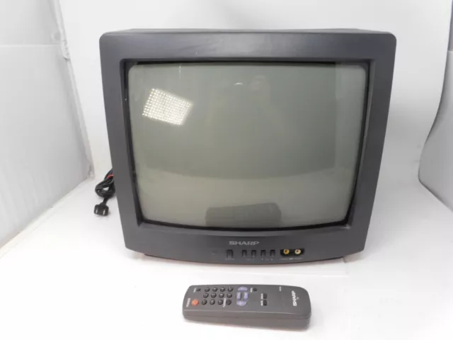 SHARP 13" CRT TV Retro Gaming Color Television Model 13N-M100B W/ Remote AV