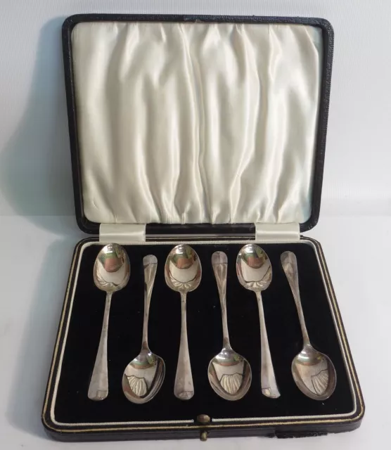 Set Of 6 Geo V  Sterling Silver  Coffee Spoons, Cooper Bros & Sons Sheff 1930