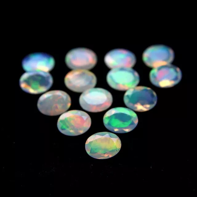 Natural Ethiopian Fire opal Faceted Oval cut Loose Gemstone, opal lot all size