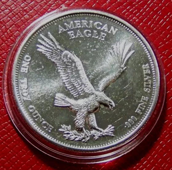 American Eagles World Trade Unit Round- 1 Troy oz..999 Fine Silver in Capsule