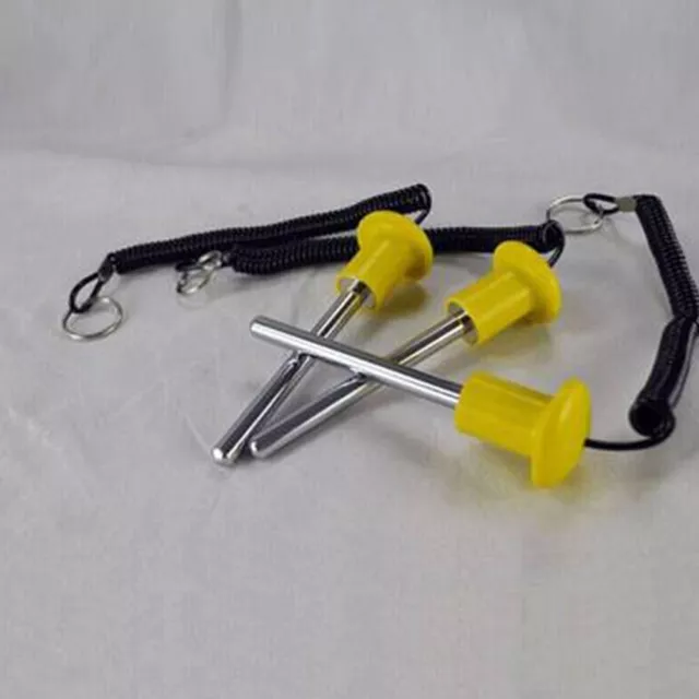 Yellow Weight Stack Pin Gym Replacement Accessory with Reinforced Lanyard