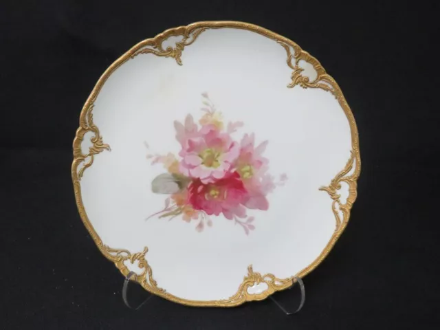 KPM Berlin Neuzierat Weichmalerei Gold Gild Edge Pink Roses Center 7 3/8" Plate