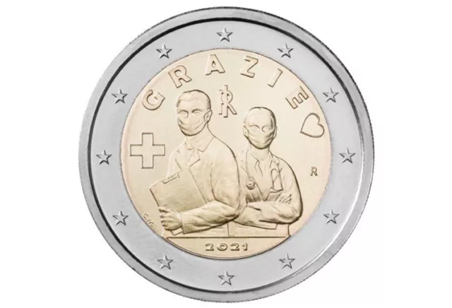 Dispo 2 Euros Comm. Italie 2021- Grazie - Unc- Envoi Suivi