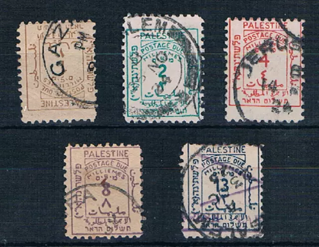 Palestine Treasure SG D1-5 1st Postage Due USED 1923