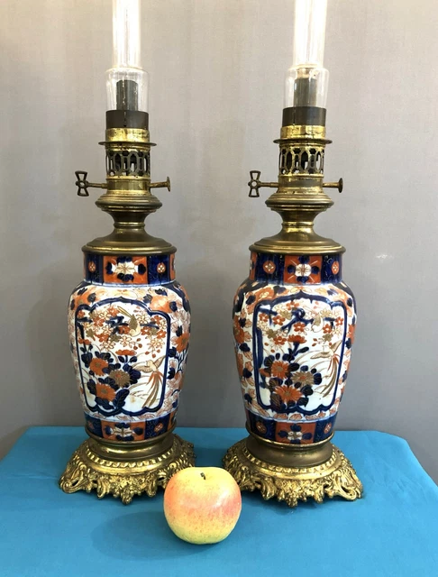 Paire De Lampes Anciennes Pour Chandelier, Acier Et Verre, UK