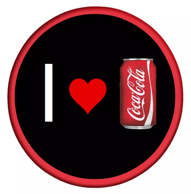 I Love Coca Cola Cola Cola Knopfabzeichen 25 mm, 32 mm, 58 mm