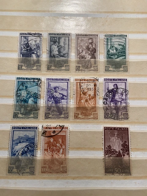 ITALIE : LOT de 11 TIMBRES ANCIENS Oblitérés - Années 1950 - BON ETAT