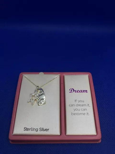 Footnotes Sterling Silver "Dream Big " Pendant Star Necklace