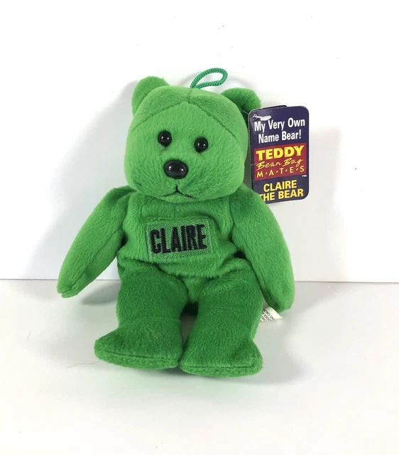 CLAIRE TEDDY BEAN Bag Mates My Very Own Name Bear Personalised Soft
