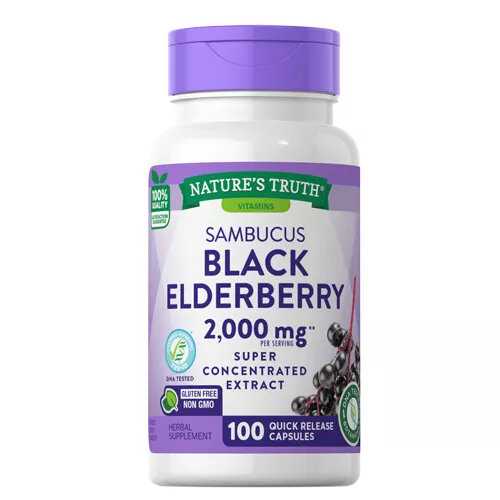 Sambucus Negro Sauco Desmontaje Rápido 2000MG 100 Tapas Por Nature's Truth