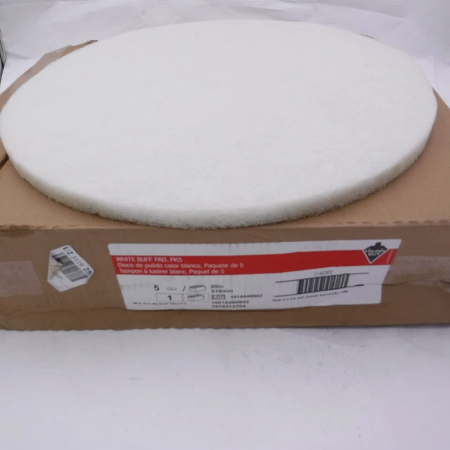 5 Pack Tough Guy 20" White Floor Buff Pads 402W52