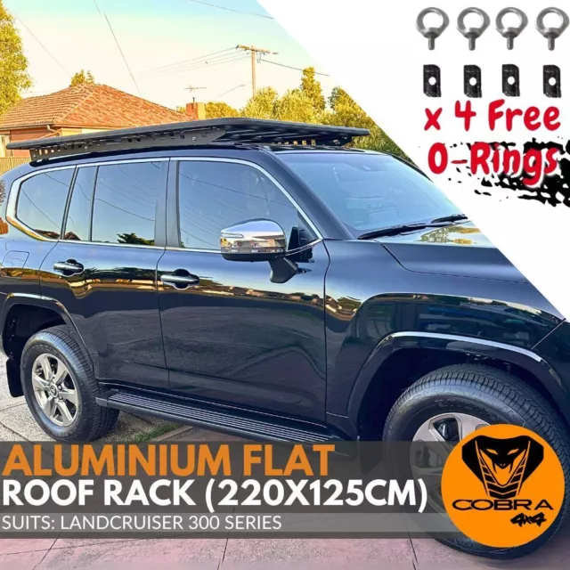 Aluminium Flat Roof Rack Fits Landcruiser 300 Series 220cm x 142.5 cm Mounts