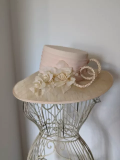 Condici Hat Wedding Guest Occasion Races Mother of Bride Peach Pearl