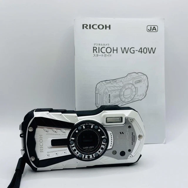 RICOH WG-40W White Digital Camera 16MP 1/2.3" CMOS Screen Size 2.7 F3.5 - F5.5