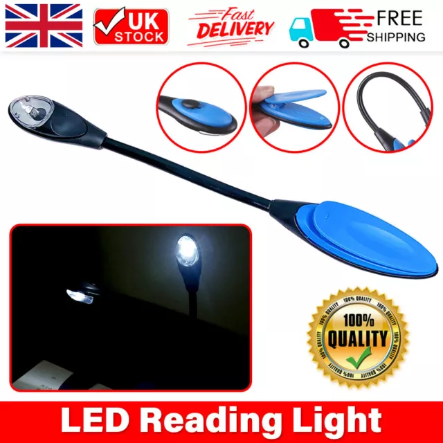 LED Reading Light Clip-On for Books Travel Battery Mini Desktop Light Adjustable