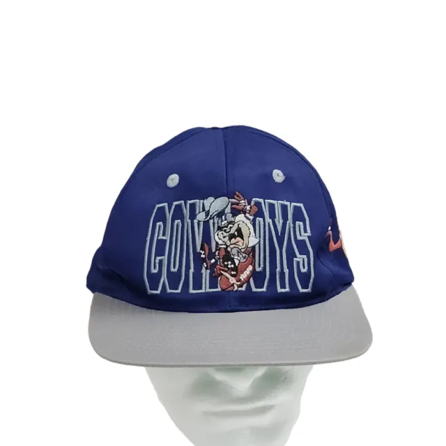 Vtg Dallas Cowboys Hat Tasmanian Devil Looney Tunes Cap 90s Fresh Caps Blue Rare