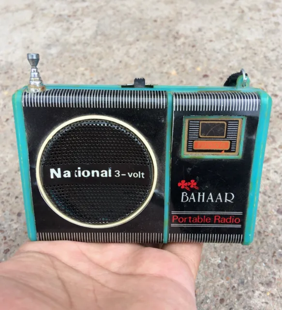Vintage National 3 Volts Bahaar portable Radio Decorative Collectible Old PLA63
