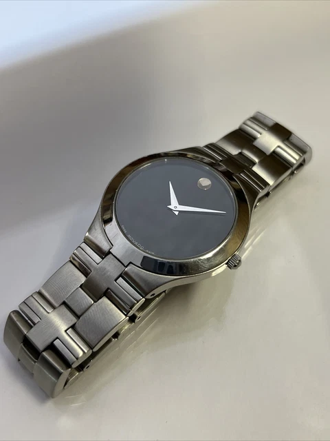 Quadrante nero donna Movado acciaio inox 84 G2 1899, usato, batteria nuova