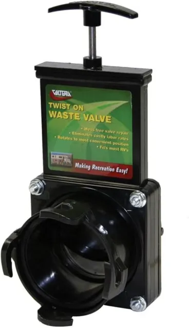 Valterra T58 Twist-On Waste Valve Mess-Free Waste Valve for RV's Campers Trai...