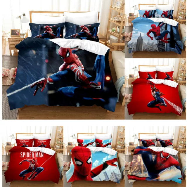 Marvel Spiderman Bedding Set 3PCS Duvet Cover Pillowcase Comforter Cover US Size