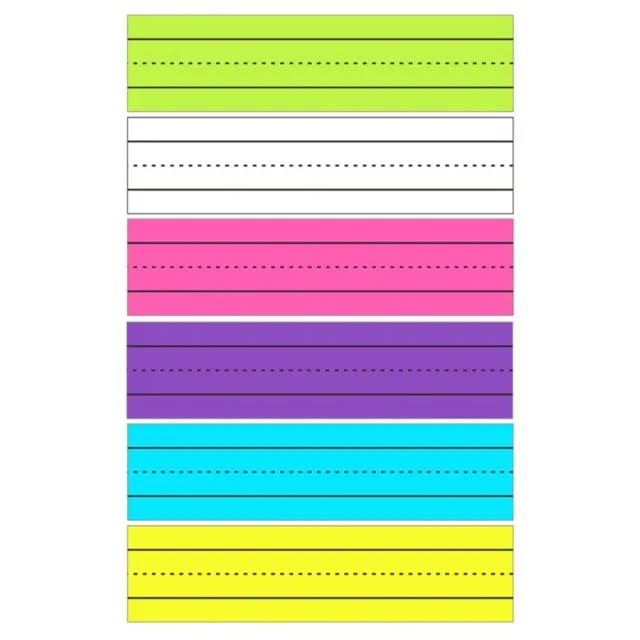 6 Colors Sentence Strips with Magnets 12x3Inch Reusable Lined Sentence Strips