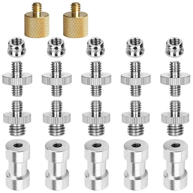 22Pack Camera Screw Adapter 1/4 to 1/4 Screw 1/4 to 3/8 Tripod Screw Adapter Con