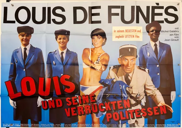 Louis De Funes LOUIS UND SEINE VERRÜCKTEN POLITESSEN original A0 Plakat 1983